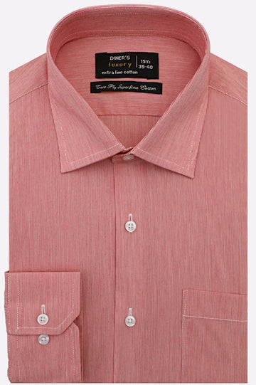 Red Twill Textured Formal Shirt