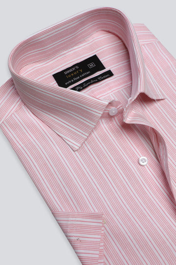 Pink Pencil Stripe Formal Shirt (Half Sleeves)