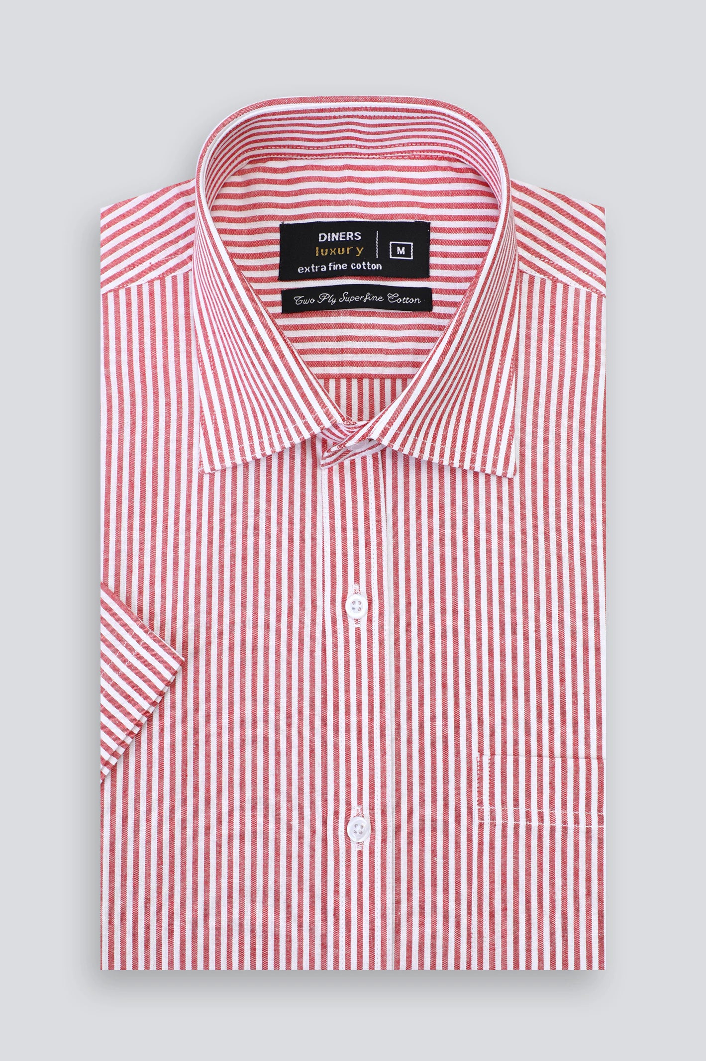 Red Stripes Formal Shirt (Half Sleeves) – Diners Pakistan