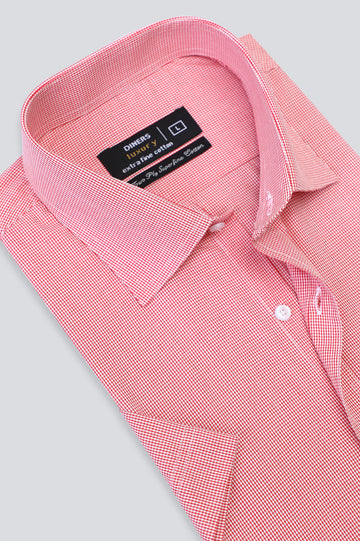 Red Houndstooth Formal Shirt (Half Sleeves)