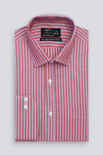 Red Bengal Stripe Formal Shirt