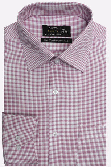 Pink Houndstooth Check Formal Shirt