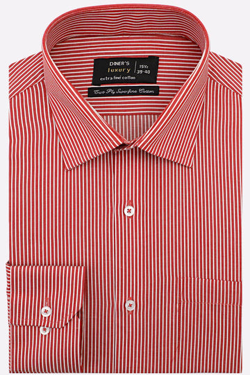 Red Pinstripe Formal Shirt