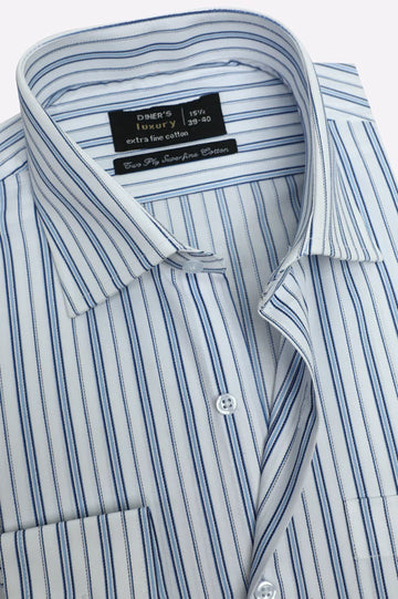 Blue Hairline Stripe Formal Shirt