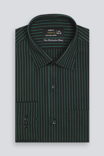 Black Pinstripe Formal Shirt