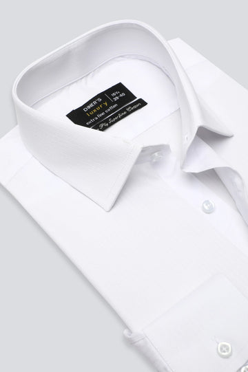 White Stripe Textured Formal Shirt