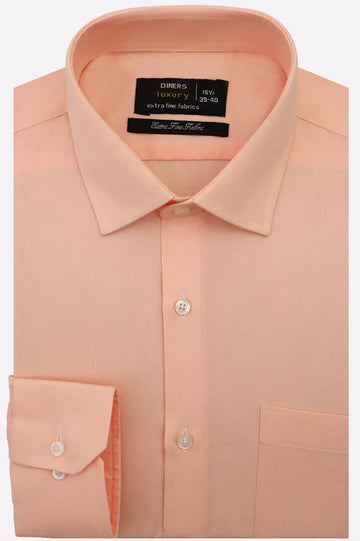 Peach Dobby Textured Formal Shirt