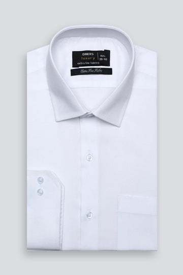 White Dobby Textured Formal Shirt