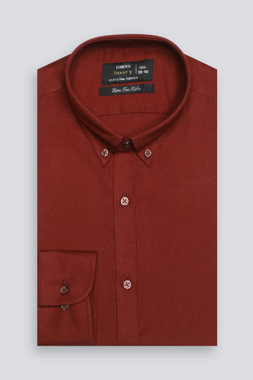 Maroon Plain Formal Shirt