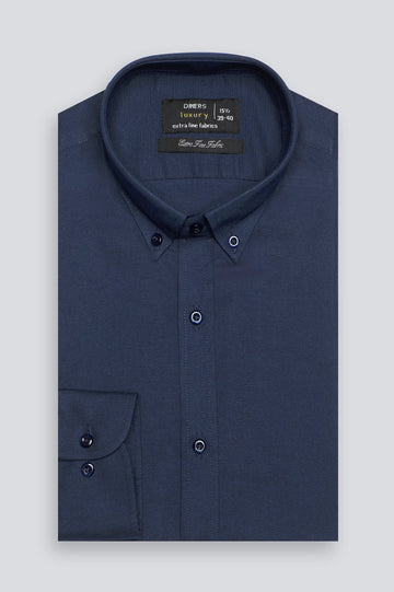 Navy Blue Plain Formal Shirt
