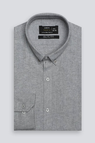 Grey Textured Formal Shirt