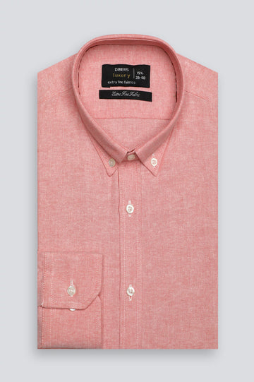 Peach Textured Formal Shirt