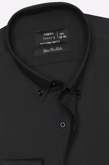 Black Plain Formal Shirt