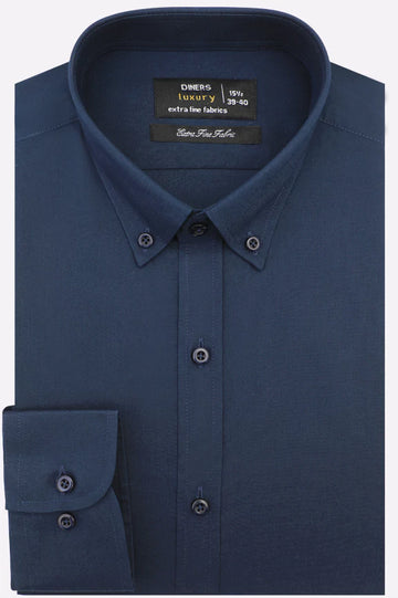 Navy Blue Plain Formal Shirt