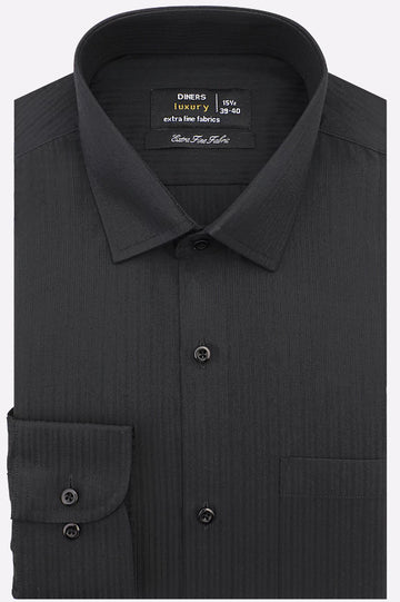 Black Textured Formal Shirt