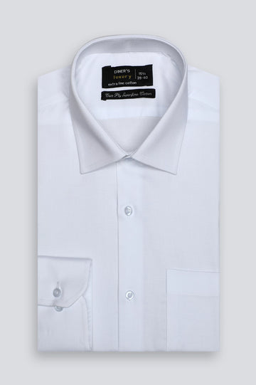 White Textured Formal Shirt