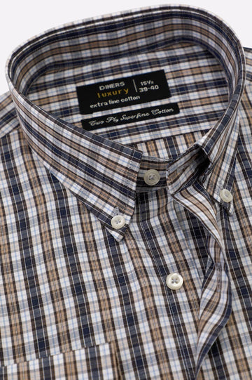 Multicolor Glenplaid Check Formal Shirt