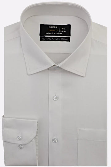 White Twill Plain Formal Shirt