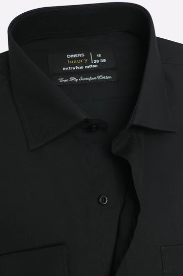 Black Plain Formal Shirt