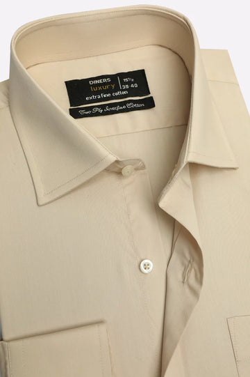 Fawn Self Textured Formal Shirt
