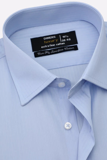 Sky Blue Stripe Textured Formal Shirt