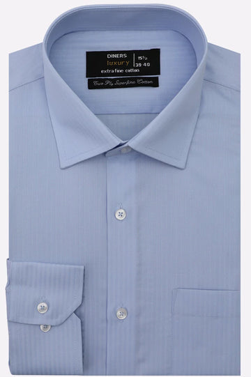Sky Blue Stripe Textured Formal Shirt