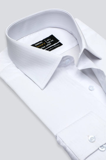 White Textured Formal Shirt