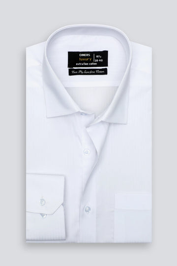 White Textured Formal Shirt
