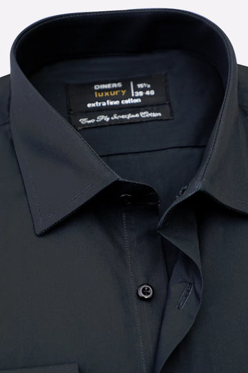 Black Plain Formal Shirt