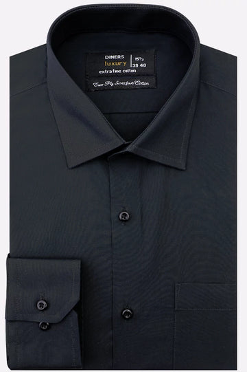 Black Plain Formal Shirt