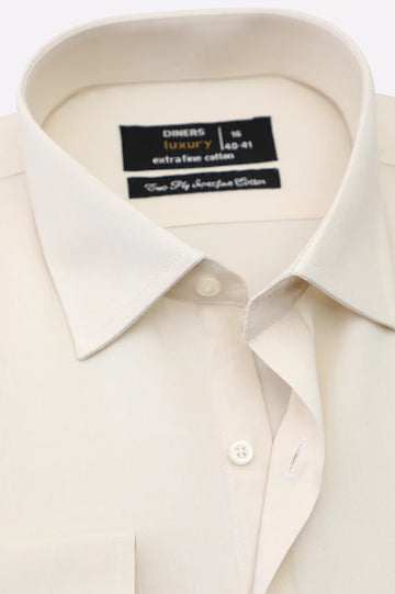 Off White Self Textured Formal Shirt