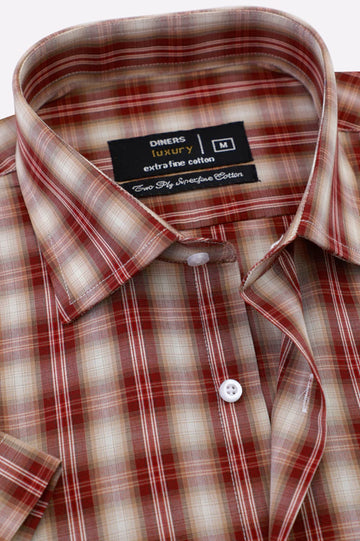 Multicolor Check Formal Shirt (Half Sleeves)