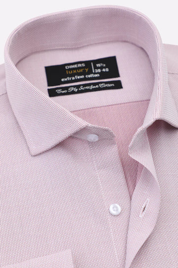 Pink Self Pinpoint Formal Shirt