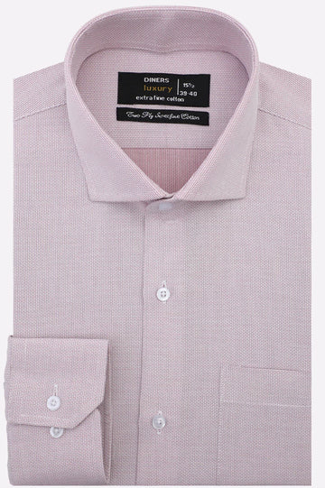 Pink Self Pinpoint Formal Shirt