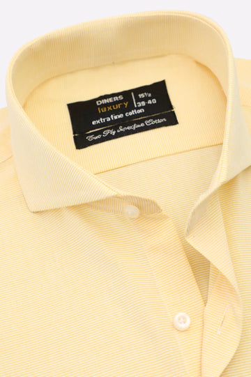 Yellow Fine Stripe Formal Shirt