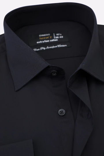 Black Plain Formal Shirt