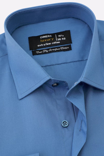 Blue Plain Formal Shirt