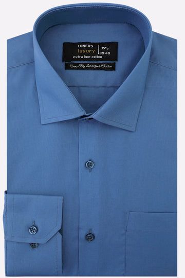 Blue Plain Formal Shirt