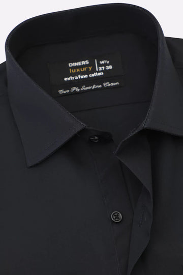 Black Plain Formal Shirt