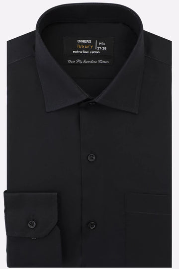 Black Plain Formal Shirt