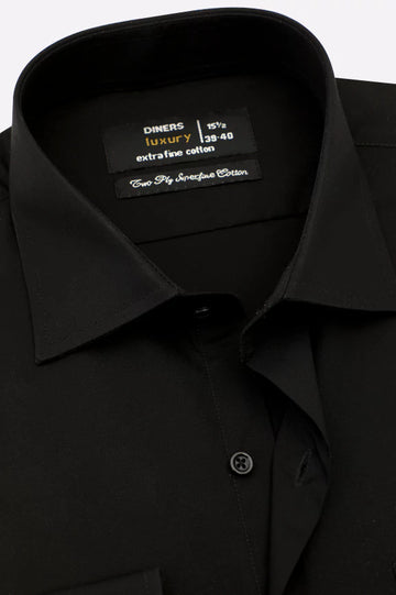 Black Plain Formal Shirt