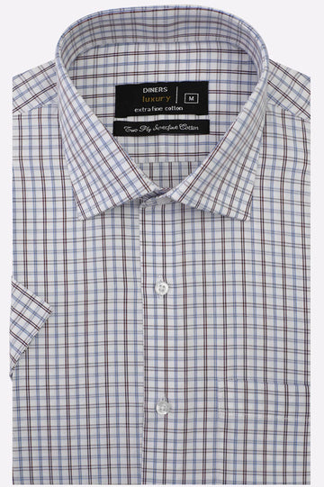 Multicolor Check Formal Shirt (Half Sleeves)