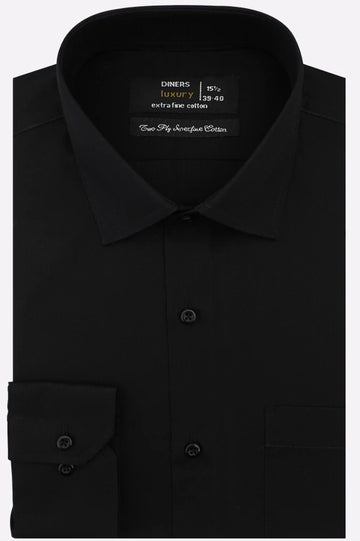 Black Self Textured Formal Shirt