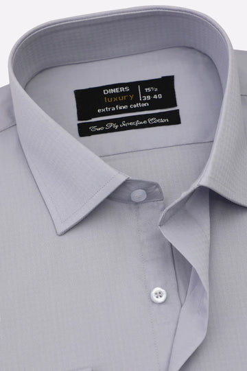 Grey Plain Formal Shirt