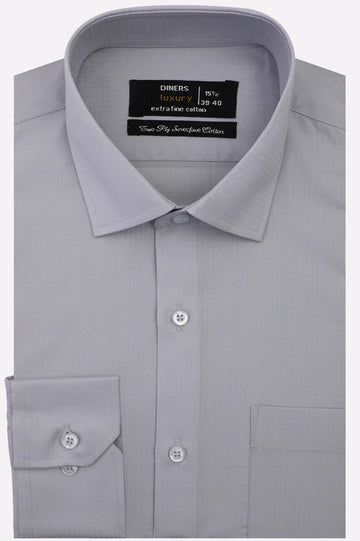 Grey Plain Formal Shirt
