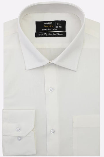 Off White Plain Formal Shirt