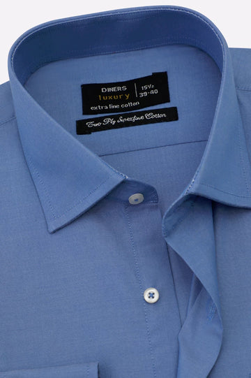 Blue Self Formal Shirt