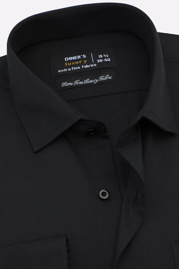 Black Self Twill Formal Shirt