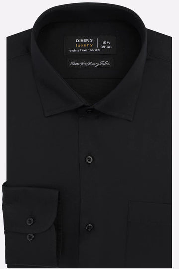 Black Self Twill Formal Shirt