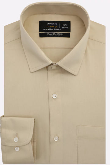 Cream Self Twill Formal Shirt
